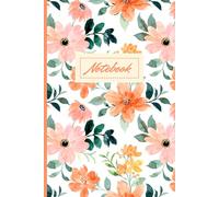 White Journal With Flowers And Leaves For Home, School, College, Work: Notebook