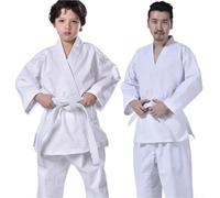White Judo Suits Set With Belt Waistband Taekwondo Uniform For Adult School Student Kung Fu Training Gym For Training(XS)