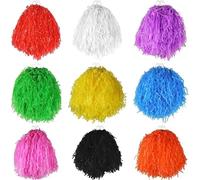 White Jumbo Pom Poms - White Jumbo Cheerleader Pom Poms Come as a Pair of 2 - Perfect for Cheerleading and American Fancy Dress - Pack Of 12