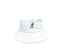 (White) Kangol Washed Classic Bucket Hat Cotton Round Top Wide Brim Unisex Headwear