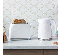 (White, Kettle and 2 Slice Toaster) Russell Hobbs Honeycomb Kettle and 2 Slice Toaster