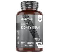 White Kidney Bean Extract Capsules 5000mg - 180 Capsules (6 Months Supply) - Enriched with Zinc & Chromium - Just 1 per Day - Vegan-Friendly White Kidney Bean Supplement - Made in the UK