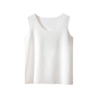 White Kids Boys Girls Undershirt Vest Tank Tops Sleeveless Summer Basic Tee Shirts Cooling Lightweight Casual Round Neck T-Shirt Soft Lightweight Loungewear Comfy Sleeping Vest 11-12 Years