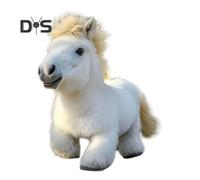 (white) Kids Electronic Plush Pony Toy Walking Interactive Horse Plushie Toy Toddlers Boys Girls Educational Simulation Animal Toy