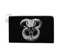 White King Cobra Hissing Distressed Snake Coin Purse Fashion Canvas Pouch Portable Wallet Makeup Bag for Men Women