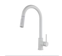 White Kitchen Faucet with 360° Swivel Pull-Down Spray Solid inless Steel Dual Funct Easy Inll Modern Design for Home & Kitchen Use