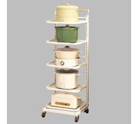 White Kitchen nizer Shelf for Microwave - 5-Tier Vegetable Storage Rack Space-Saving Kitchen Furniture Multi-Functional Pantry nizer Durable and Stylish Design.