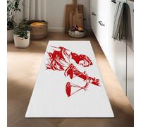 White Kitchen Runner Rugs 60 x 120 cm Logo Lady Justice long Non-slip Washable, Minimalism Thin Low Pile Green Runners for Hallways Floor Carpet for Indoor Bedroom Entryway