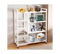 White Kitchen Storage RackBaker's Rack & Microwave Stand Compact Multifunctional Shelving for Kitchens Restaurants Living Rooms and Homes (120 * 32 * 135CM)