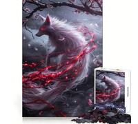 White Kitsune Fox 1000 Piece Jigsaw Puzzles Clear Thinking Soft Distraction Precise Edges Meaningful Gift (38x26cm)