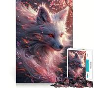 White Kitsune Fox Head Jigsaw Puzzle1000 Pieces Mind Train Fun Clean Cut Sturdy Components Captivating Leisure for Cozy Indoors (38x26cm)