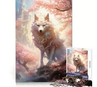White Kitsune Fox Spirit 1000 Pieces Puzzles for Adults Clear Thinking Stress Relief Fun Precise Edges Lovely Gift (38x52cm)