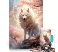 White Kitsune Fox Spirit Jigsaw for Teenagers 1000 Pieces Mind Boost Fun Clean Cut Sturdy Components Heartwarming Gathering Activity (50x75cm)