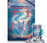 White Kitsune Fox SpiritJigsaws 2000 Pieces for Adults Stress Reliever Staycation Kill time Home Art Decor 70x100cm
