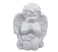 White Kneeling Praying Cherub Statue Indoor Outdoor Home Garden Decoration Wings Angel Statue Memorial Sculpture