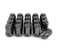 White Knight 1/2"-20 Solid Piece Bulge Acorn Lug Nuts (NO Cap) for Select Aftermarket & Factory Wheel EZ to Install Durable Carbon Steel Stylish (Black Chrome Plated) Finish - 1904SBK-20AM (20 Pack)