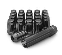White Knight 3804BK-20AM Black Chrome 1/2"-20 Spline Lug Nut with Key, 20 Pack