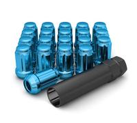 White Knight 3804BLT-20AM 1/2"-20 Blue 6 Spline Lug Nut with Key, 20 Pack