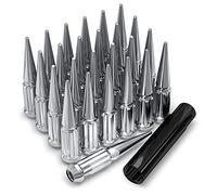 White Knight 3806XL-25AM Chrome M12x1.25 1-Pc Spline Spike Lug Nut Set with Extra Spline Spike, 25 Pack