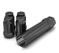 White Knight 3807BK-4 Black Chrome M12x1.50 Spline Lug Nut with Key, 4 Pack