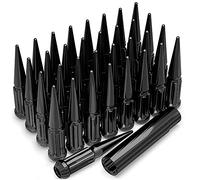 White Knight 3809XLBK-33AM Black Chrome M14x1.50 1-Pc Spline Spike Lug Nut Set with Extra Spline Spike, 33 Pack