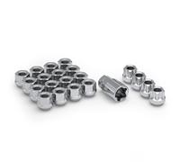White Knight 791304-1SAM Chrome 1/2-20 Open End Bulge Acorn Lug Nut Kit with Wheel Locks 20 Pack