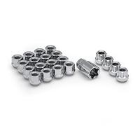 White Knight 791307-1SAM Chrome M12x1.50 Open End Bulge Acorn Lug Nut Kit with Wheel Locks, 20 Pack