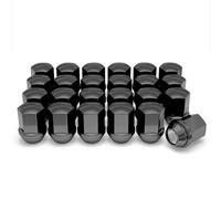 White Knight 9/16"-18 Lug Nuts for Dodge and Ram, Factory Style Solid Piece Black Chrome Duplex Bulge - 1710DBK-24AM (24 Pack)