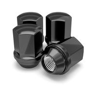 White Knight 9/16"-18 Lug Nuts for Select Dodge and Ram, Factory Style Solid Piece (Black Chrome) Duplex Bulge Acorn -1710DBK-4 (4 Pack)
