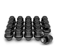 White Knight M12x1.25 Lug Nuts for Select Nissan and Infiniti Factory Style (Black Chrome) Med Mag with Washer - 5306BK-20AM (20 Pack)