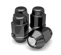 White Knight M12x1.50 Black Chrome Bulge Acorn Lug Nut, 4 Pack