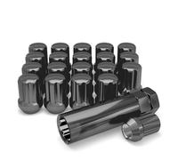 White Knight M12x1.50 Seven Spline Lug Nut with Key for Select AFTERMARKET or Factory Wheels with Regular 0.90" Diameter Seating (Black Chrome Plated) - 3807DBK-20AM (20 Pack)