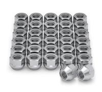 White Knight M14x1.5 Zinc Open-End Bulge Acorn Lug Nut with 7/8" Hex and Wider seat Diameter (1.02") - 1309-1D-32AM (32 Pack)