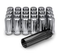White Knight M14x1.50 Duplex 7 Spline Lug Nuts with Key (for Aftermarket Wheels) EZ Installation Durable Carbon Steel with Stylish Triple Layer