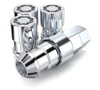 White Knight MG40710AM Chrome M12x1.50 Thread Size (1.46" L) Conical Seat Socket Type Wheel Locks, 4 Pack