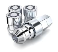 White Knight MG40710SAM Chrome M12x1.50 Thread Size (1.30" L) Conical Seat Socket Type Wheel Locks, 4 Pack