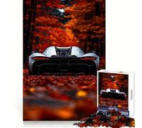 White Koenigsegg Regera Supercar in Autumn Jigsaw Puzzle for Adults 1000 Pieces Creative Think Stress Relief Fun Exact Edges Thoughtful Xmas (50x75cm)