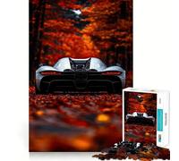 White Koenigsegg Regera Supercar in Autumn Jigsaws for Adults1000 Pieces Brain Memory Game Fine Cut Premium Finishing Engaging Way to Pass Free Hours (38x26cm)