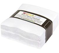 White Kona Solids Mini Charm Pack; 84 100% Cotton 2.5" Precut Fabric Quilt Squares
