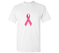 (White, L) Breast Cancer Hope Support Awareness Pink Ribbon Men T Shirt Tee Top