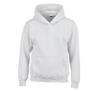 (White, L) Gildan Childrens Hooded Sweatshirt