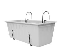 B2C Hanging Flowerpot Planter Box Fencing Balcony Hook Pot Plastic Long Garden Plant L40Cm X W18Cm X H14Cm White