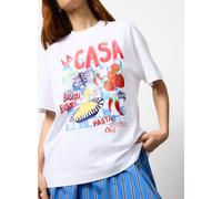 White La Casa Graphic Oversized T-Shirt S