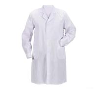 White Lab Coat for Men and Women, Unisex Breathable 60% Cotton 40% Polyester Chef Coat with 4-Button Front Closure, 1 Chest + 2 Waist Pockets, S-4XL(B-160~M)