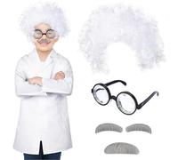 White Lab Coat Kids Scientist - Lab Coats for Children, Boys Girls Cotton Science Child Laboratory Coat Doctors Fancy Dress for Role Play Dress Up Costumes School Student