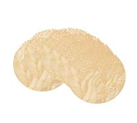 White Label 6pcs, Gold，Sea Flower PVC Round Placemat, Holiday Table Decoration Placemats, Vase Mats, Party Wedding Placemats