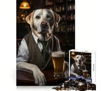 White Labrador at The Pub 1000 Pieces Puzzles for Adults Clear Thinking Stress Relief Fun Precise Edges Lovely Gift (38x26cm)