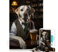 White Labrador at The Pub Adults Puzzles 1000 Piece Jigsaws Recall Skill Fun High Precision Die Cut Easy to Learn Family Enjoyment (50x75cm)