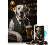 White Labrador at The Pub Jigsaw for Teenagers 1000 Pieces Memory Fun Game Smooth Burr Free Surface Birthday Gift Brain Teaser Toy (38x52cm)