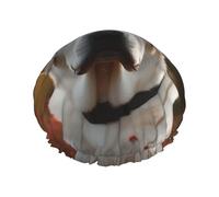 White Labrador Shower Cap Reusable Double Layered Bath Cap Waterproof Hair Cap with Elastic Band Bathing Hat Spa Salon Shower Hat for Women Men